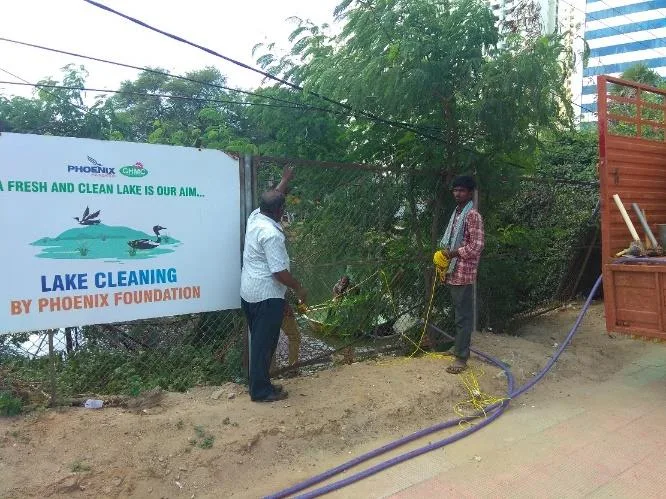 Field deployment for water treatment at a lake